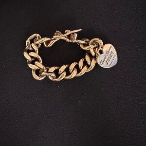 Juicy Couture Gold Heart-Tag Chunky Link Bracelet